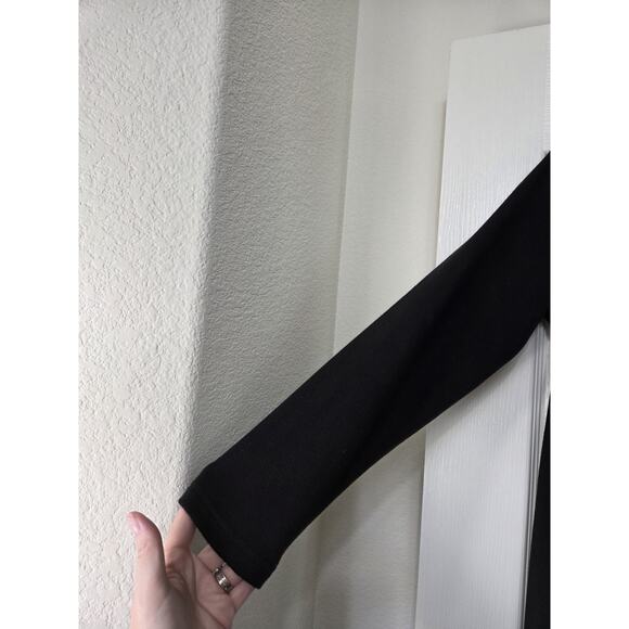 Sympli Canada Unique Fleece Warm Black Zip and Clasp Mid-Length Jacket, Size 10 - Picture 6 of 14